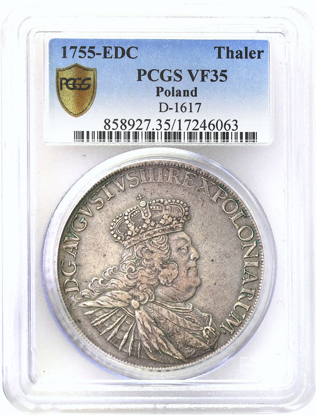 August III Sas. Talar 1755 EDC, Lipsk PCGS VF35